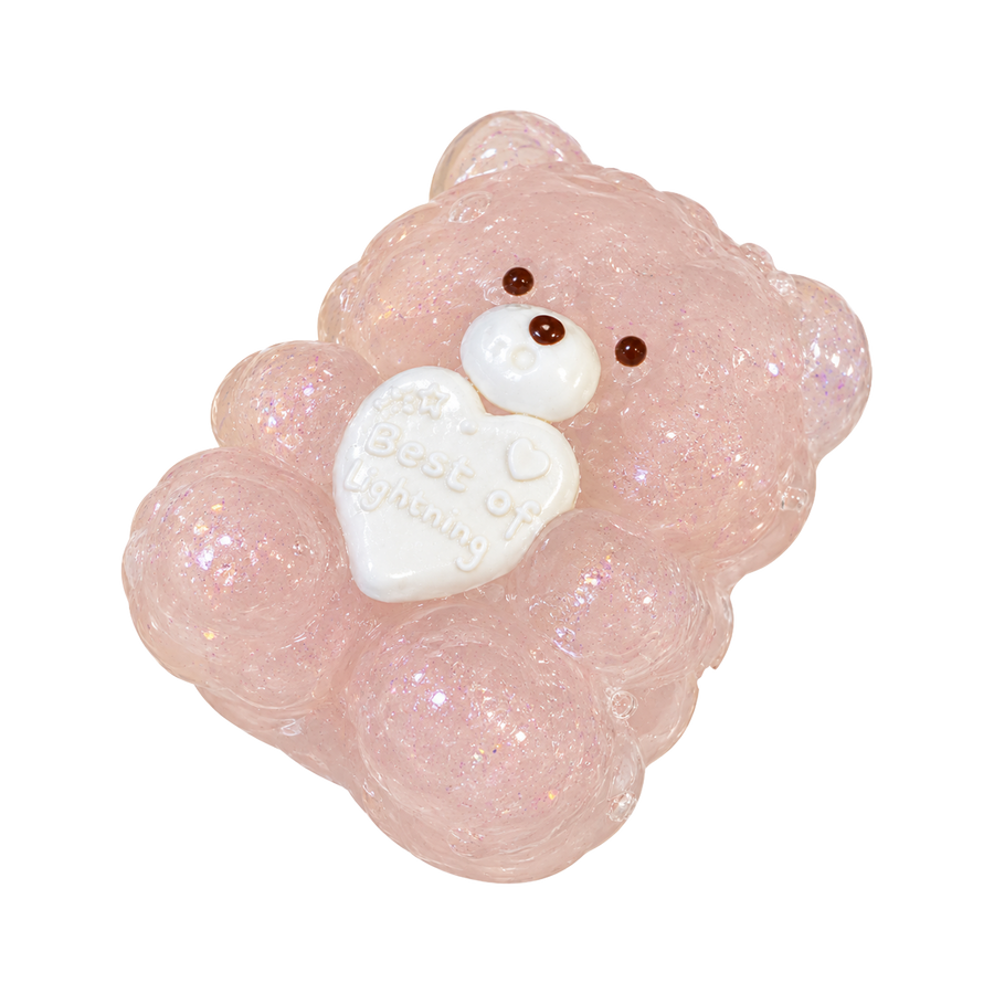 Iridescent Glitter Bear Taba Squishy — One Style — isolated product view 2