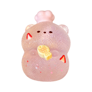 Glitter Hamster Taba Squishy — Iridescent Pink — isolated product view 2