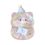 Glitter Hamster Taba Squishy — Glow-in-the-Dark — isolated product view
