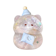 Glitter Hamster Taba Squishy — Glow-in-the-Dark — isolated product view