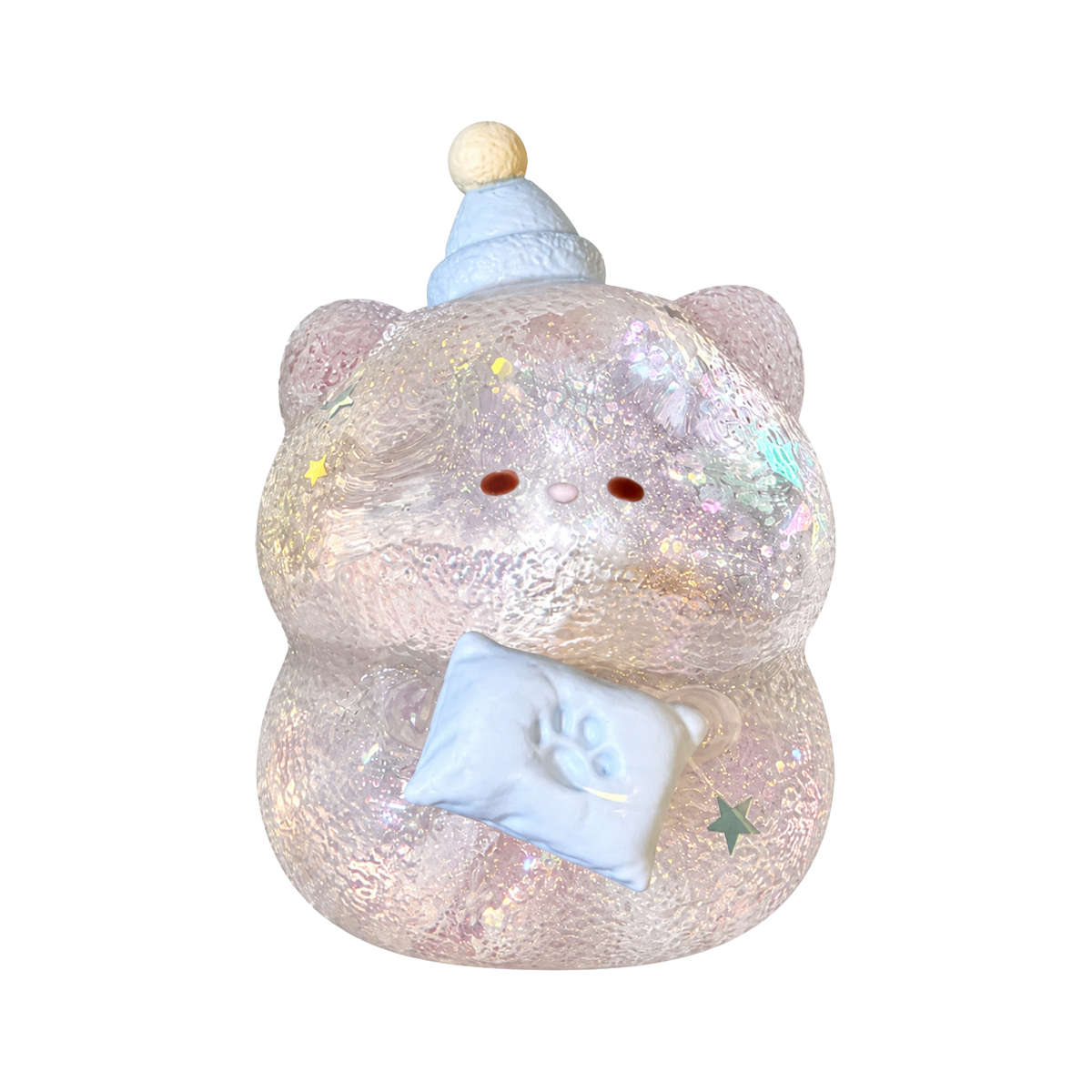 Glitter Hamster Taba Squishy — Glow-in-the-Dark — isolated product view