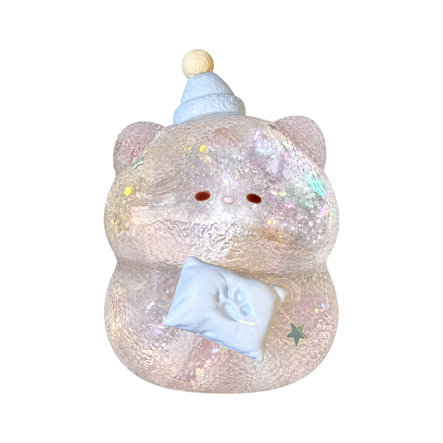 Glitter Hamster Taba Squishy — Glow-in-the-Dark — isolated product view