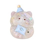 Glitter Hamster Taba Squishy — Glow-in-the-Dark — isolated product view 2