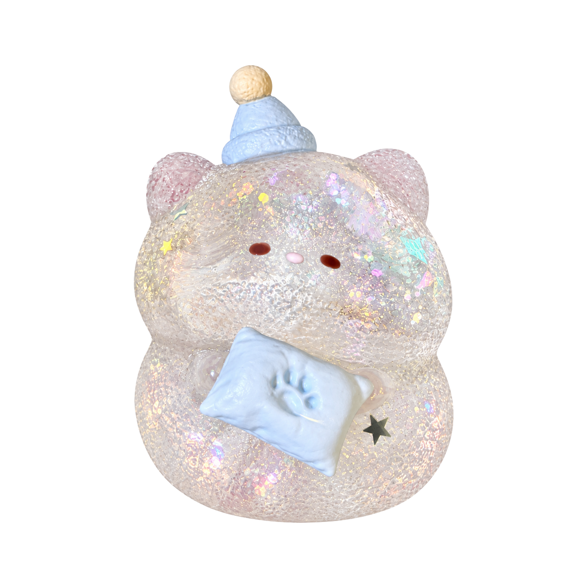 Glitter Hamster Taba Squishy — Glow-in-the-Dark — isolated product view 2