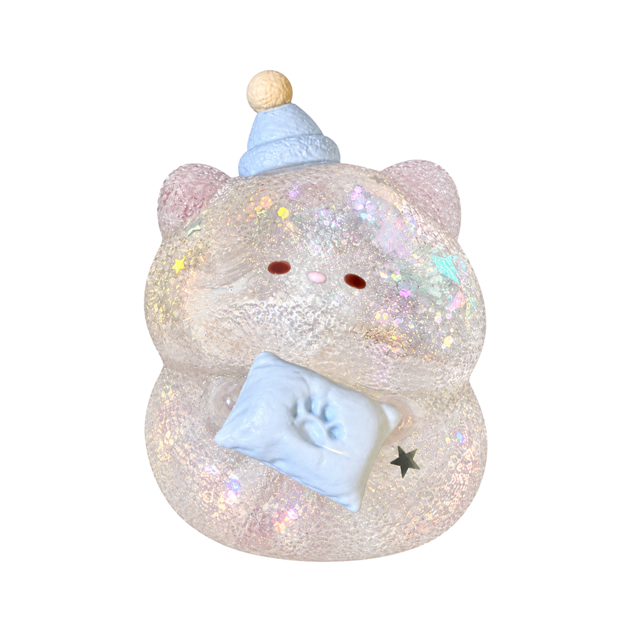 Glitter Hamster Taba Squishy — Glow-in-the-Dark — isolated product view 2