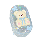 Glitter Bow Bear Taba Squishy — One Style — isolated product view