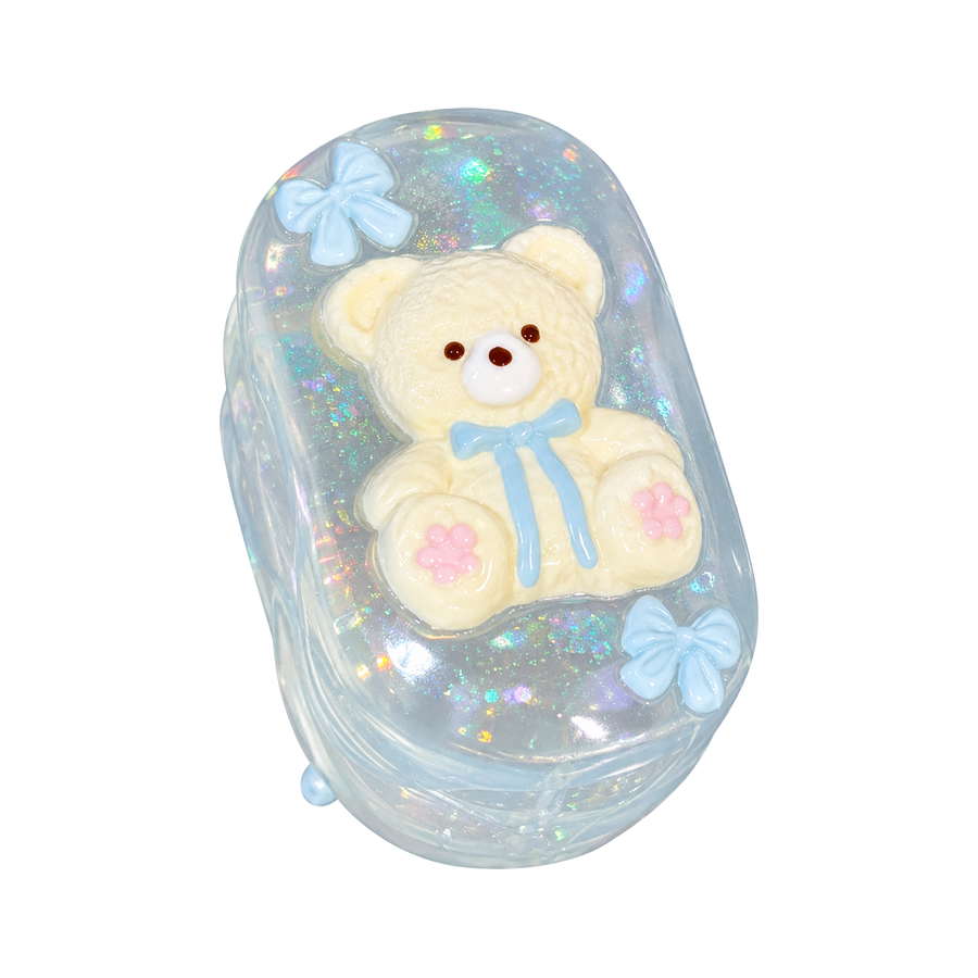Glitter Bow Bear Taba Squishy — One Style — isolated product view