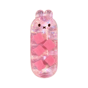 Jelly Muscle Bunny Taba Squishy — Berry Pink — isolated product view