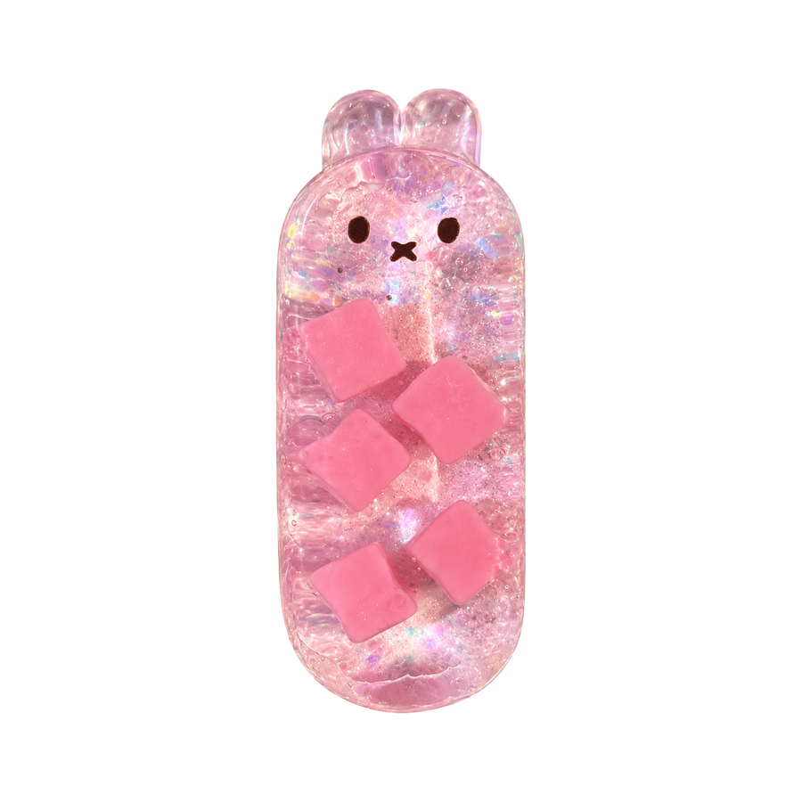 Jelly Muscle Bunny Taba Squishy — Berry Pink — isolated product view