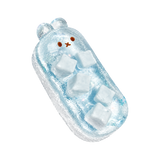 Jelly Muscle Bunny Taba Squishy — Ice Blue — isolated product view 2