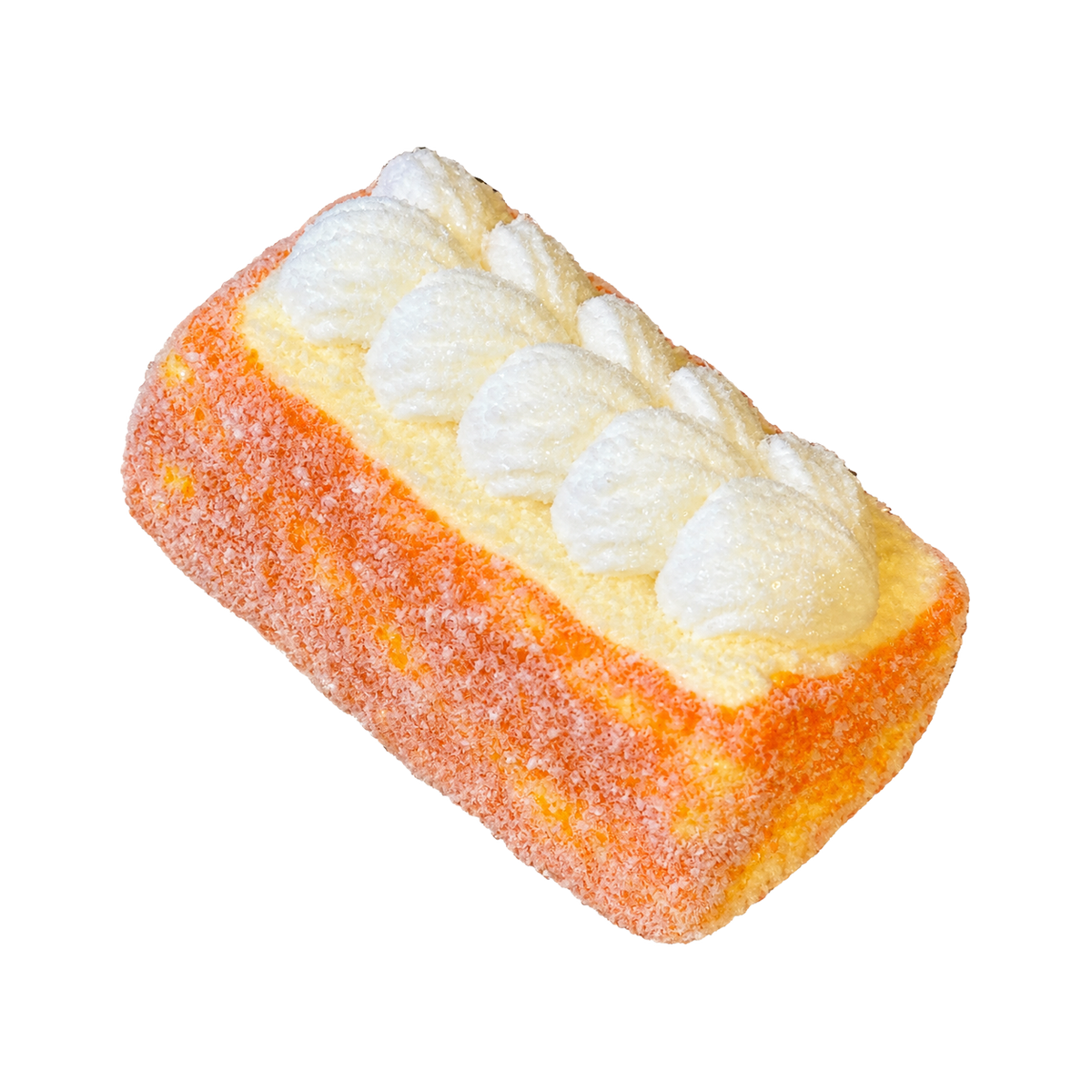 Flocked Cream Thick Toast Taba Squishy — One Style — isolated product view