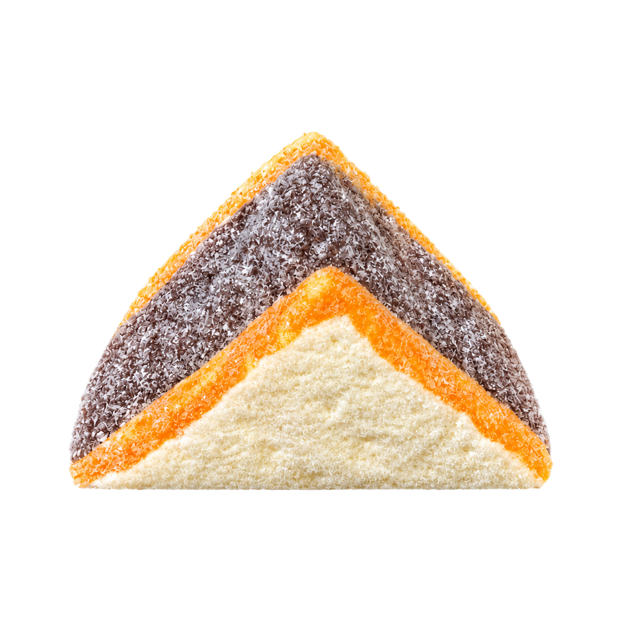 Flocked Triangle Cream Bun Taba Squishy — One Style — isolated product view 2