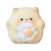 Flocked Fried Egg Cat Taba Squishy — One Style — isolated product view