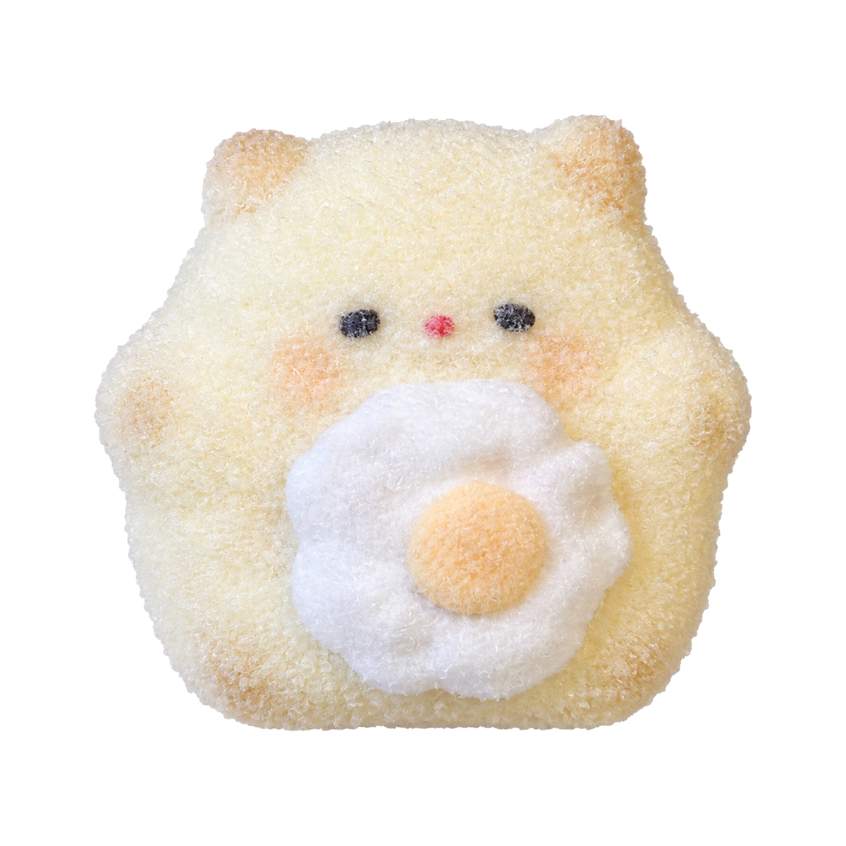 Flocked Fried Egg Cat Taba Squishy — One Style — isolated product view
