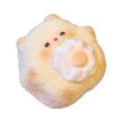 Flocked Fried Egg Cat Taba Squishy — One Style — isolated product view 2