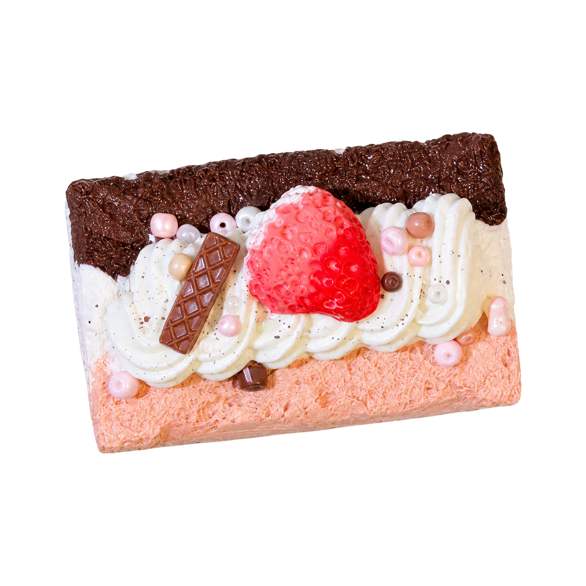 Short Toast Taba Squishy — Strawberry Cream — isolated product view 2