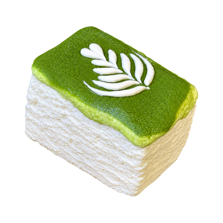 Matcha Latte Art Toast Taba Squishy — One Style — isolated product view