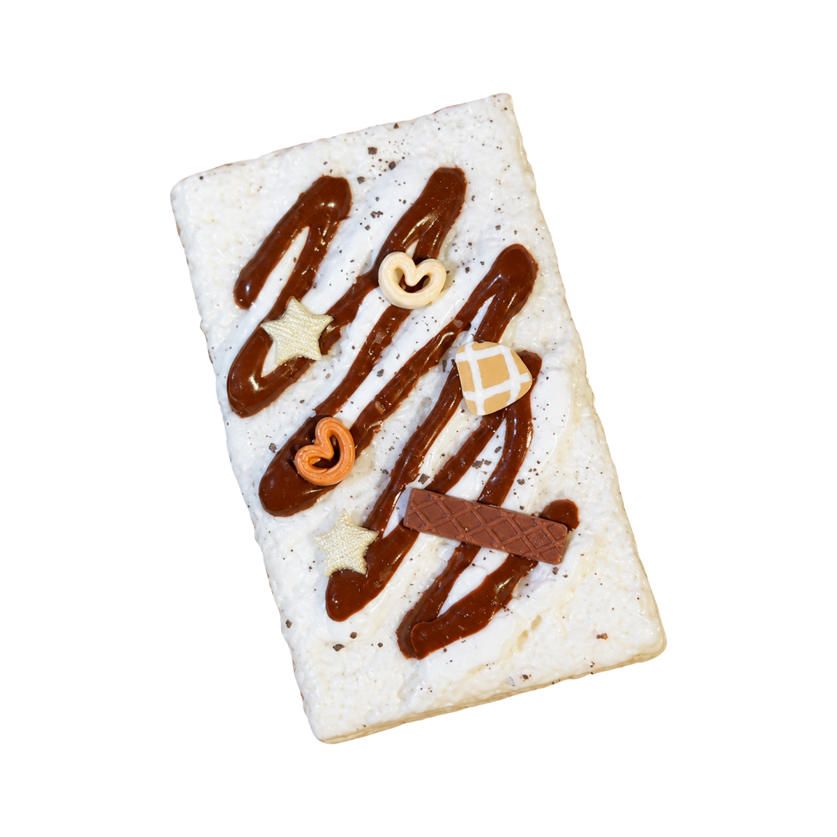 Short Toast Taba Squishy — Chocolate Drizzle — isolated product view 2