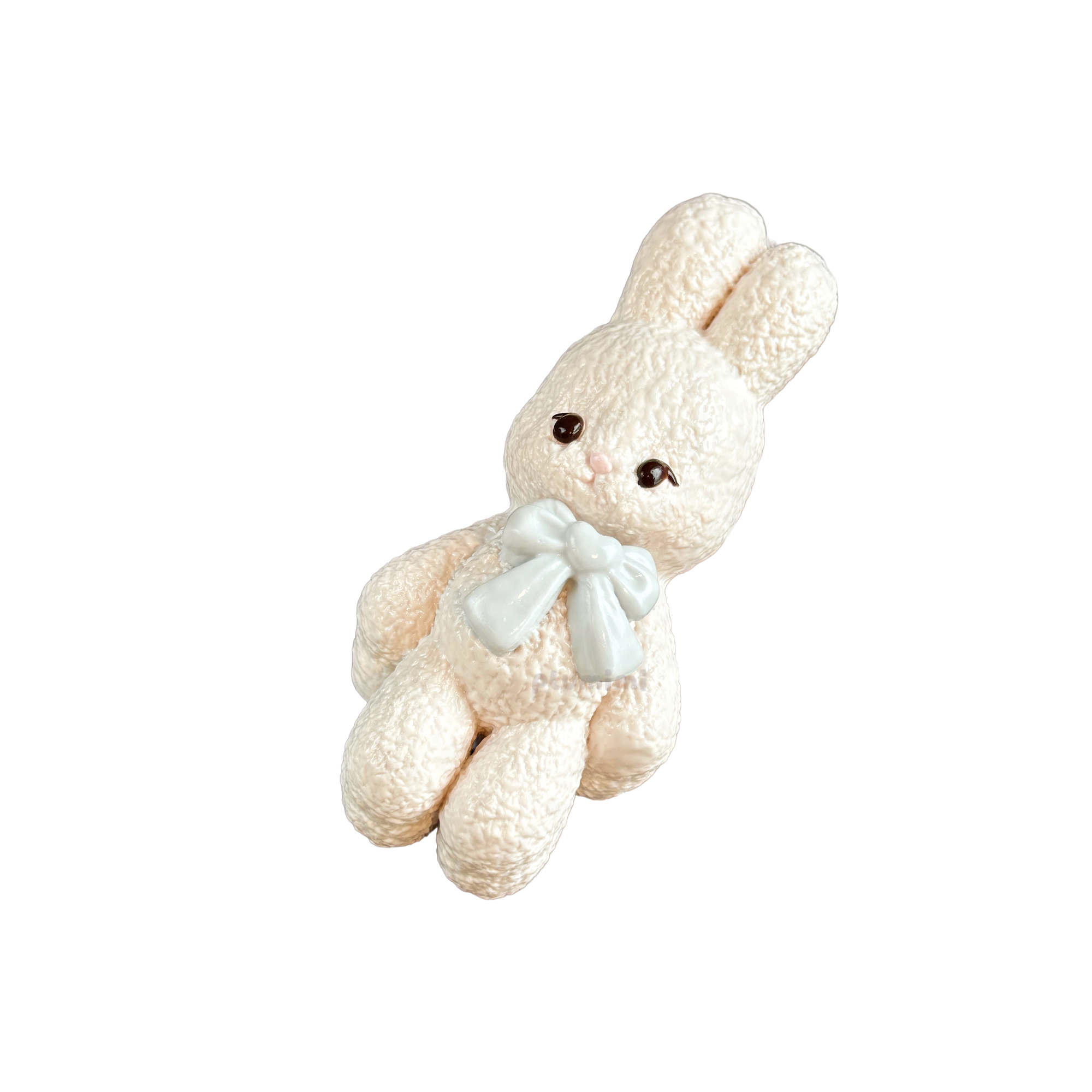 Elegant Blue-Bow Bunny product view 1 - Plumimi
