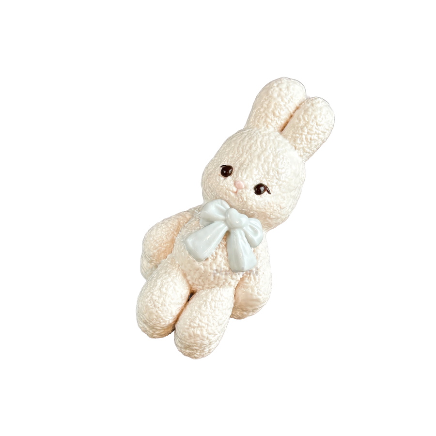 Elegant Blue-Bow Bunny product view 1 - Plumimi