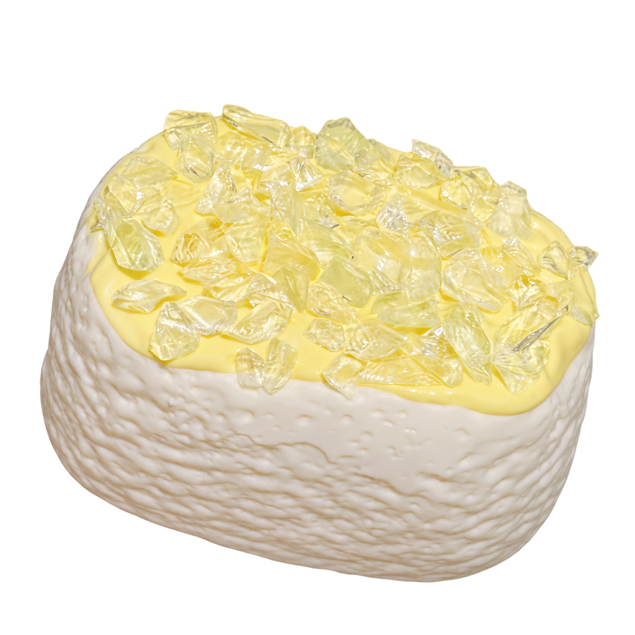 Iced Rice Cracker Toast Taba Squishy — Yellow — isolated product view