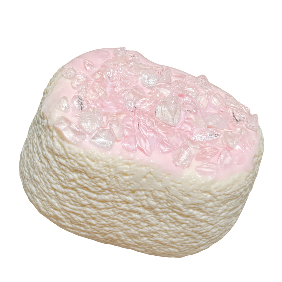 Iced Rice Cracker Toast Taba Squishy — Pink — isolated product view