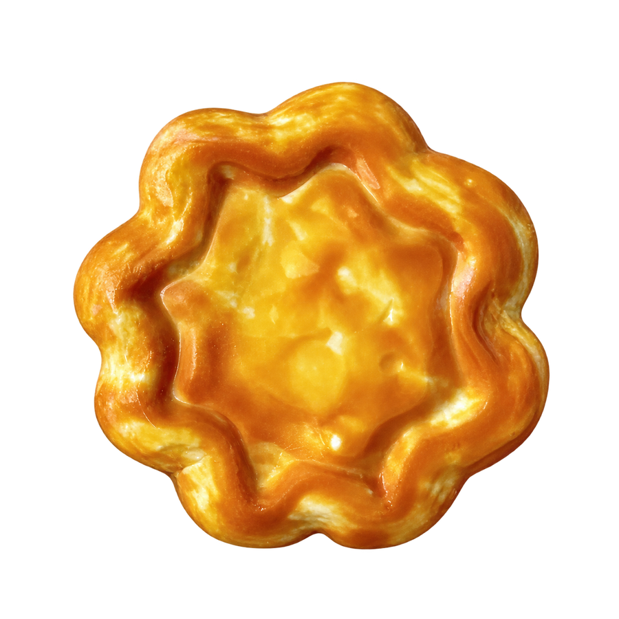 Scalloped Egg Tart Taba Squishy — One Style — isolated product view